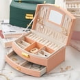 thumbnail image 4 of Organizador de 2 capas, cajas de almacenamiento de regalo, estuche para pendientes, relojes, niñas Rosa Zulema Caja de almacenamiento de joyas, 4 of 5