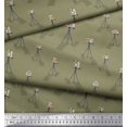 thumbnail image 1 of Soimoi Green polyester Crepe Fabric Stand & Camera Fashion Fabric Prints By Yard 52 Inch Wide, 1 of 2