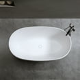 thumbnail image 6 of Holaki 47" Stone Resin Freestanding Bathtub,Oval Shape Solid Surface Freestanding Tubs for Small Bathroom,Stand Alone Soaking Tubs with Integrated Slotted Overflow and Drain,Matte White, 6 of 8