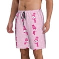 thumbnail image 2 of KLL Pink Scarf Snowman Men's Casual Summer Beach Shorts Hawaiian Shorts with Pockets-X-Large, 2 of 5