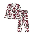 thumbnail image 1 of Balery Rose Flowers Conjunto de Pijama con Estampado para Mujer, Conjunto de Dos Piezas con Manga Larga, Ropa de Dormir Suave con Bolsillos, Pijamas Cómodos-Small, 1 of 7