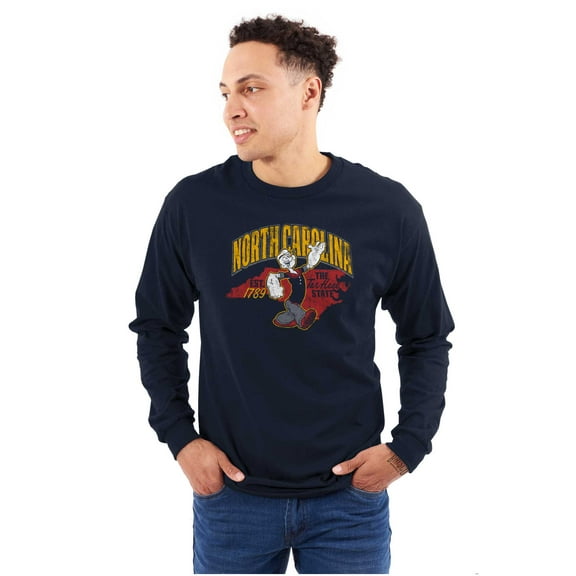 Popeye North Carolina NC Local State Long Sleeve TShirt Men Women Brisco Brands S