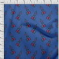 thumbnail image 3 of oneOone Georgette Viscose Medium Blue Fabric Leaves & Floral Block Fabric For Sewing Printed Craft Fabric By The Yard 42 Inch Wide, 3 of 4