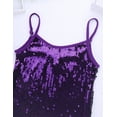 thumbnail image 3 of Raenseen Kids Girls Sleeveless Sequins Camisole Cami Top Tank Jazz Hip Hop Dance Top Performance Purple 16, 3 of 9