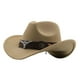 thumbnail image 5 of Sombrero de vaquero de decoración occidental, sombreros de fieltro térmicos novedosos, impermeables, cómodos, informales, sombrero de para Camello Macarena Sombrero de vaquero, 5 of 8