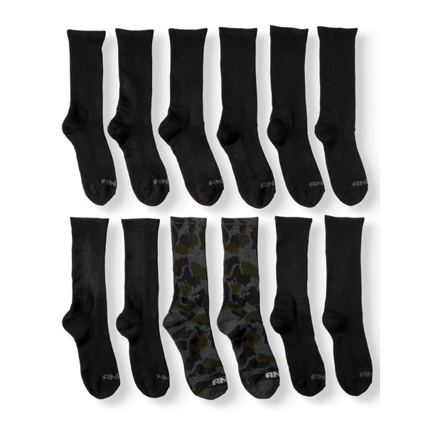 AND1 Men's Limited Edition Crew Socks 12Pack
