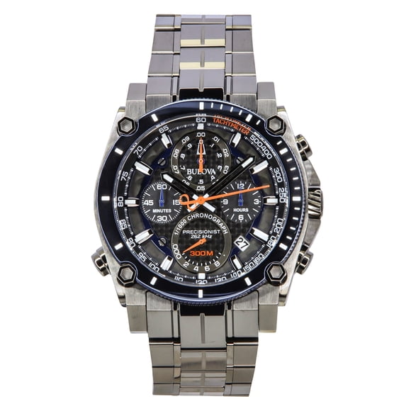 Bulova Reloj Icon Precisionist para Hombre, Cronógrafo de Acero Inoxidable, Esfera Gris, Cuarzo, Buceo, 98B343, 300 M