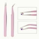 thumbnail image 2 of Juego de pinzas de acero inoxidable para extensiones de pestañas, para una depilación precisa y aplicaciones de belleza, con puntas rectas y anguladas, 2 of 4
