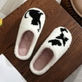 thumbnail image 6 of Fuzzy Slippers for Women Cats Pattern Slip On Indoor House Slippers Bedroom Slippers Fluffy Winter House Shoes Warm Slippers Slippers for Women Indoor White 37, 6 of 8