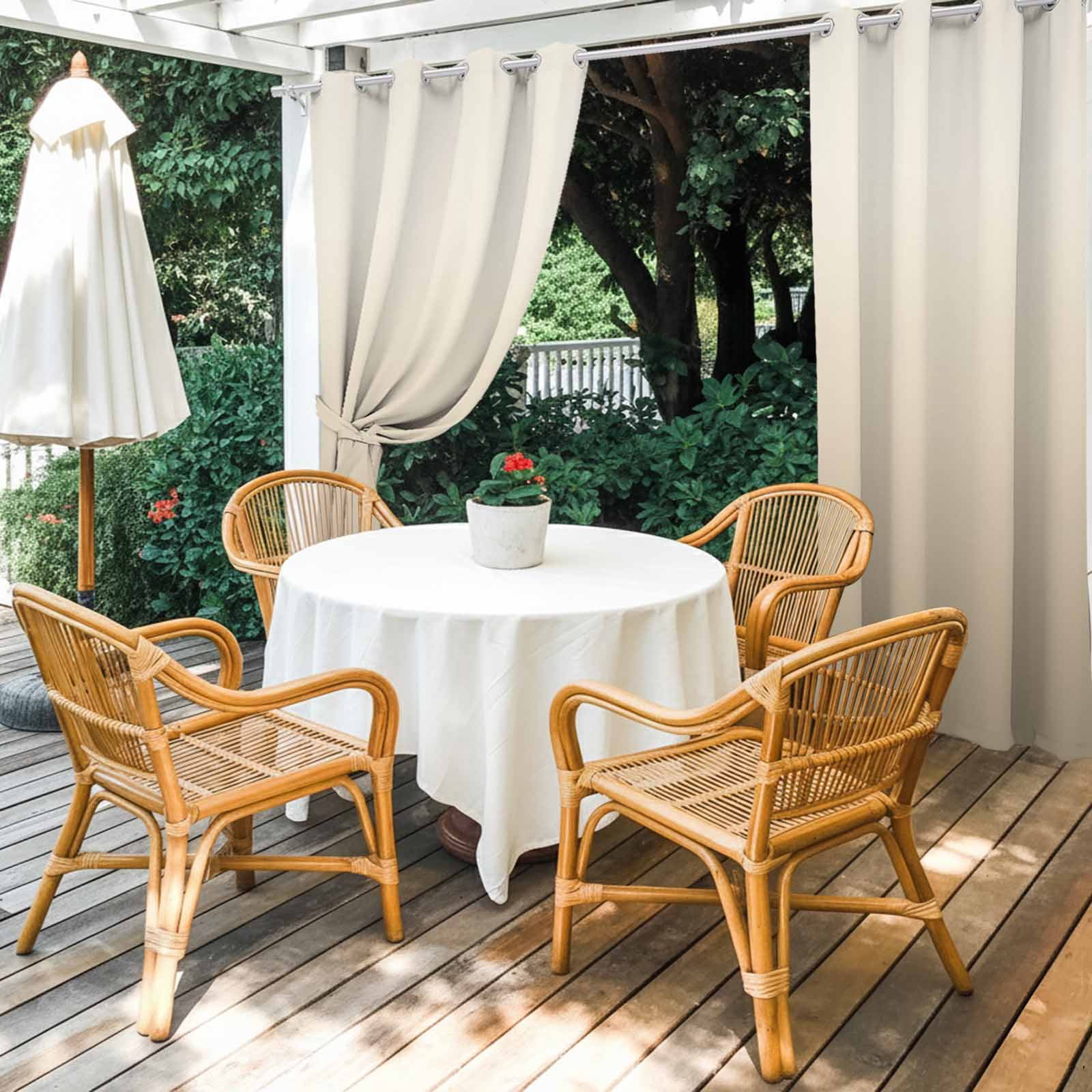 Beige Brown Ombre Outdoor Curtains for Patio Waterproof,Windproof Privacy Curtains with Weighted Bottom,Modern Abstract Art Gradient Aesthetics Outside Drapes for Picnic Garage Yard 54"x84" 1 Panel
