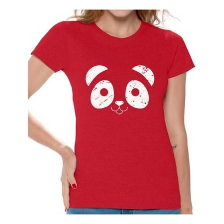 Nice Valentine Gifts For Her Awkward Styles Panda Face Shirt Panda Bear Valentine's Day T Shirt for Women Cute Panda Face Women's Tshirt Valentine Shirt Panda Bear Valentines Day Gift Idea for Her Valentine Shirts for Women ()