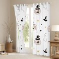 thumbnail image 3 of Homewish Halloween Pastel Striped Pumpkin Kitchen Curtains for Girls, Bow Ghost Witch Hat Black Out Curtains Pack of 2 (42x63 Each), Pink White Gold, 3 of 5