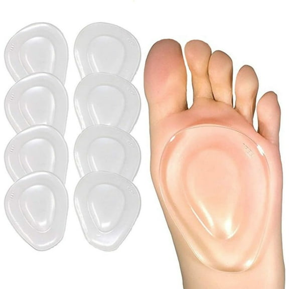 Rungopro 4 Pairs Metatarsal Pads Ball of Foot Cushions Gel Ball Feet Pads Mortons Neuroma Callus Foot Pain Relief Bunion Forefoot Support for Women Men