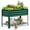 47"x22.8"x31.5" Green, variant on King Bird Galvanized Steel Raised Garden Bed Kit with Storage Shelf 47.2"x22.8"x31.5" Metal Planter Box, Elevated Garden Bed with Drainage Holes Outdoor for Vegetables Flowers Dark Gray