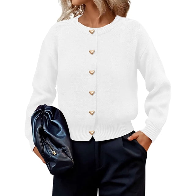 Cardigan PRETTYGARDEN Otoño 2025 Manga Larga para Mujer