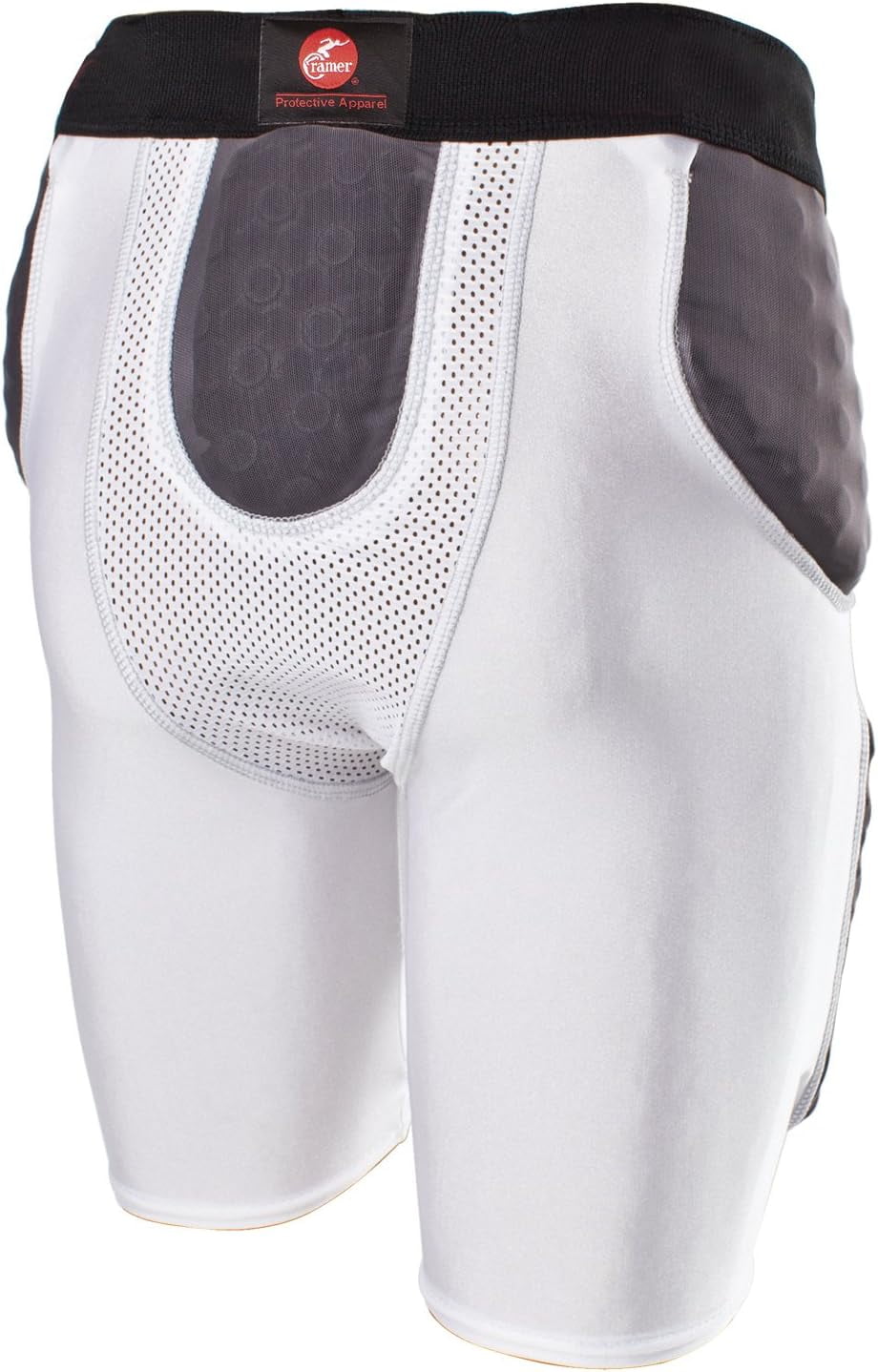 Cramer Thunder 7 Pad Cintura da Calcio con Imbottitura Integrata per Anca, Coscia e coccige e Protezione dagli impatti elevati, Imbottitura Extra per la Coscia, Colore Bianco, Piccolo