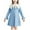 Light Blue, variant on HAiming Girls Dresses Long Sleeve Bow Collar Casual Color Block Trendy Dress School Uniform Elegant Outfit