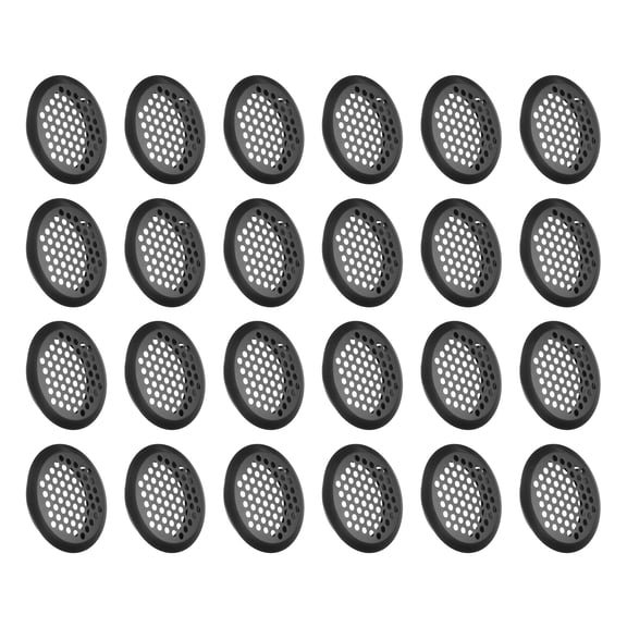 24Pcs Circular Air Vents Cover Soffit Vent 53mm/2.1" Stainless Steel Soffit Vent Cover Black