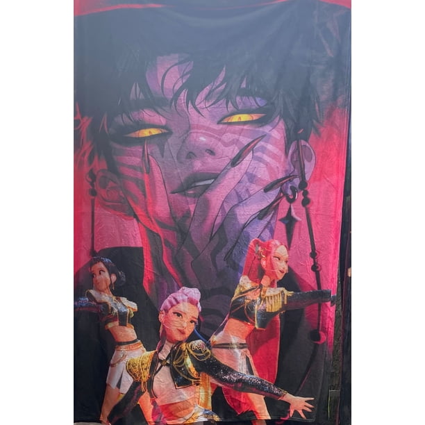 Exclusiva! Cobija Frazada Ultra Suave K-Pop Demon Hunters Guerreras Huntrix y Saja Boys Jinu