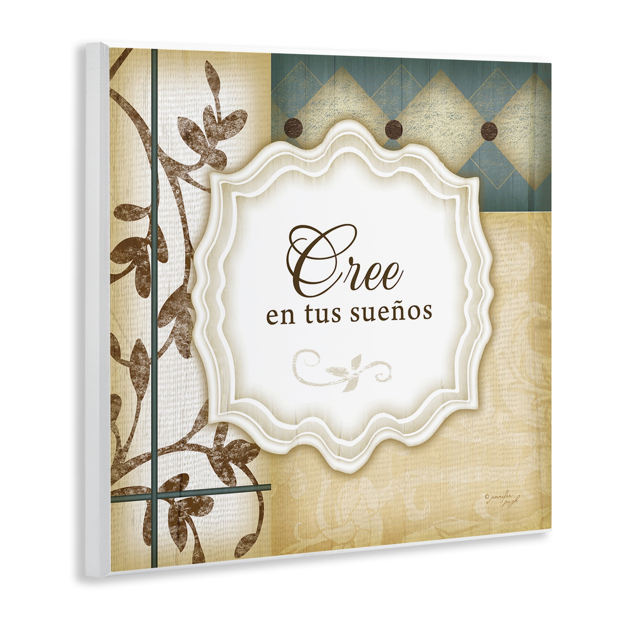 Stupell Industries Cree en tus Sueños Inspirational Quotes & Sayings Painting Unframed Art Print Wall Art, 12 x 12