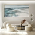 thumbnail image 3 of Ocean Minimalist Painting Abstract Coastal Painting On Canvas Sea Landscape Painting Large Blue Grey Sea Landsvape Painting,Unstretched,Frameless,(46*92cm)18*36Inches, 3 of 5