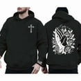 thumbnail image 2 of Unisex Graphic Pullover Hoodie, Praying Hands Design, Long Sleeve, Cotton Blend Material, 2 of 6