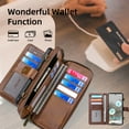 thumbnail image 3 of Allytechgroup Google Pixel 8 Wallet Case, PU Leather 13 Cards Holder Large Space Zipper Pocket Detachable Back Cover Shoulder Strap Lanyard Shockproof Phone Case for Google Pixel 8, Brown, 3 of 8