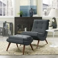 thumbnail image 2 of Modway Ramp Fabric Lounge Chair and Ottoman in Gray, 2 of 4