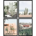 thumbnail image 3 of PixonSign Framed Wall Art, Cactus Desert Posters, Set of 4 Cactus Desert Wall Decor Prints, Nature Wilderness Adhesive Canvas Wall Décor, Modern Artwork for Living Room, Bedroom - 11"x14" Black, 3 of 5