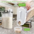 thumbnail image 2 of Rice Storage Container, 10 to 20lb Dry Food Airtight Dispenser, Pet Dog Cat Food Canister, BPA Free Clear Plastic Kitchen and Pantry Organization Bin for Oatmeal, Cereal, Pasta, Flour Grey, 2 of 5