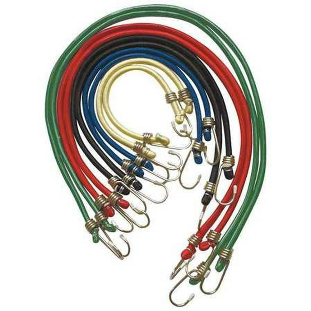 Bungee Cord Assortment, Hook, 36 In.L, PK10