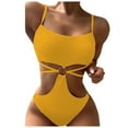 thumbnail image 2 of uikmnh Women's Monokini Solid Color One Piece Swimsuit Beachwear Comfortable Fit Size:XL, 2 of 6