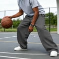 thumbnail image 5 of BVOFAR Men's Baggy Sweatpants Wide Leg Elastic Waist Casual Sweatpant High Waist Drawstring Jogging Pants with Pockets Lounge Pant Dark Gray XL, 5 of 7
