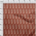 thumbnail image 2 of oneOone Georgette Viscose Orange Fabric Geometric|Paisley & Floral Block Craft Projects Decor Fabric Printed By The Yard 42 Inch Wide, 2 of 4