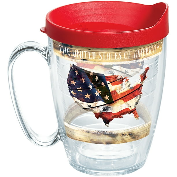 Tervis Made in USA Double Walled Woodgrain American Flag Insulated