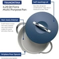 thumbnail image 4 of Tramontina Fiora 4.25-Quart Multipurpose Ceramic Non Stick Cooking Pan with Lid, Blue, 4 of 6