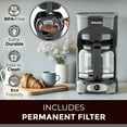 thumbnail image 5 of 12-Cup Drip Coffee Maker Perfect for Home or Office, Borosilicate Carafe, Auto-Off, Reusable Filter, Anti-Drip, Keep-Warm Function, Clear Water Level Window, Gray, 5 of 12
