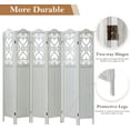 thumbnail image 6 of 6 Panel Wood Room Divider 5.6Ft Carved Room Divider and Folding Privacy Screen, Minimalism Portable Partition Screen Divider for Room Separation, Room Decoration for Home Office - White, 6 of 18