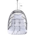 thumbnail image 5 of Swing Hammock Egg Basket Chairs Without Stand Indoor Outdoor, UV Resistant Cushion Hanging Chair, Foldable Frame 350lbs Capacity Ceiling Hammock Chair for Patio Porch Backyard Balcony, 5 of 7