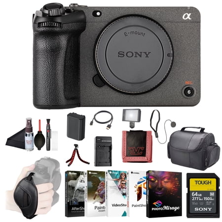 Sony FX30 Cinema Line Camera with XLR Handle Unit (ILME-FX30) – 26MP APS-C Sensor | 4K Super 35 Recording | 64GB SF-G Card  Bag 2 x NP-FZ100 Compatible Battery LED Light External Charger and More