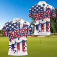 thumbnail image 4 of Aplkyhs USA 4th Of July Couple Golf Shirts Couple Golf Matching Outfits Quarter Zip Mens Hawaiian Shirt Suitable for Outdoor Sports Breathable Fabric Quick Dry, 4 of 6