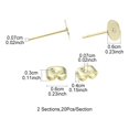 thumbnail image 4 of 20Pcs 304 Stainless Steel Stud Earring Findings Flat Round Pad Base Earring Settings with 20Pcs Friction Ear Nuts Golden 6x0.3mm Pin: 0.7mm, 4 of 6