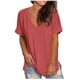 thumbnail image 2 of ICHUANYI Clearance Women's Fashion Gradient Printed Blouse V-neck Short Sleeve Loose T-shirt Tops(Red, XXL) ICHUANYI WER2023081008847, 2 of 7