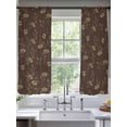thumbnail image 2 of Brown Floral Sheer Curtains 63 Inch Length 2 Panels Set Window Treatments, Vintage Spring Botanical Flowers Rod Pocket Semi Curtains for Living Room/Bedroom/Kitchen Décor, 104"W x 63"L, 2 of 7