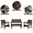 thumbnail image 5 of Ktaxon PE Rattan 4PCS Outdoor Conversation Set, Patio Wicker Furniture Sofa Set, 5 of 8