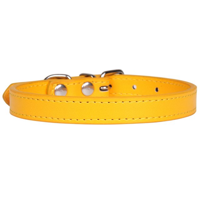 Faux Leather Collar Metal Buckle Pet Collar Adjustable Pet Collar for Small Dogs