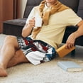 thumbnail image 5 of Sikiie American Flag Skull Mens Pajama Shorts, Lounge Pant, Men's shorts，Sleep Pj Shorts for Men-Medium, 5 of 6