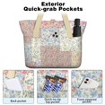 thumbnail image 2 of Tote Bag for Women - Pioneer Flower Shoulder Bag - Large Utility Work Duffle Bag with Zipper Handbag for Travel, Work, Sprots, 2 of 5