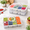 White, variant on Blue 2-Pack Stackable 14-Compartment Food Snack Organizer Containers with Lids and Handles
