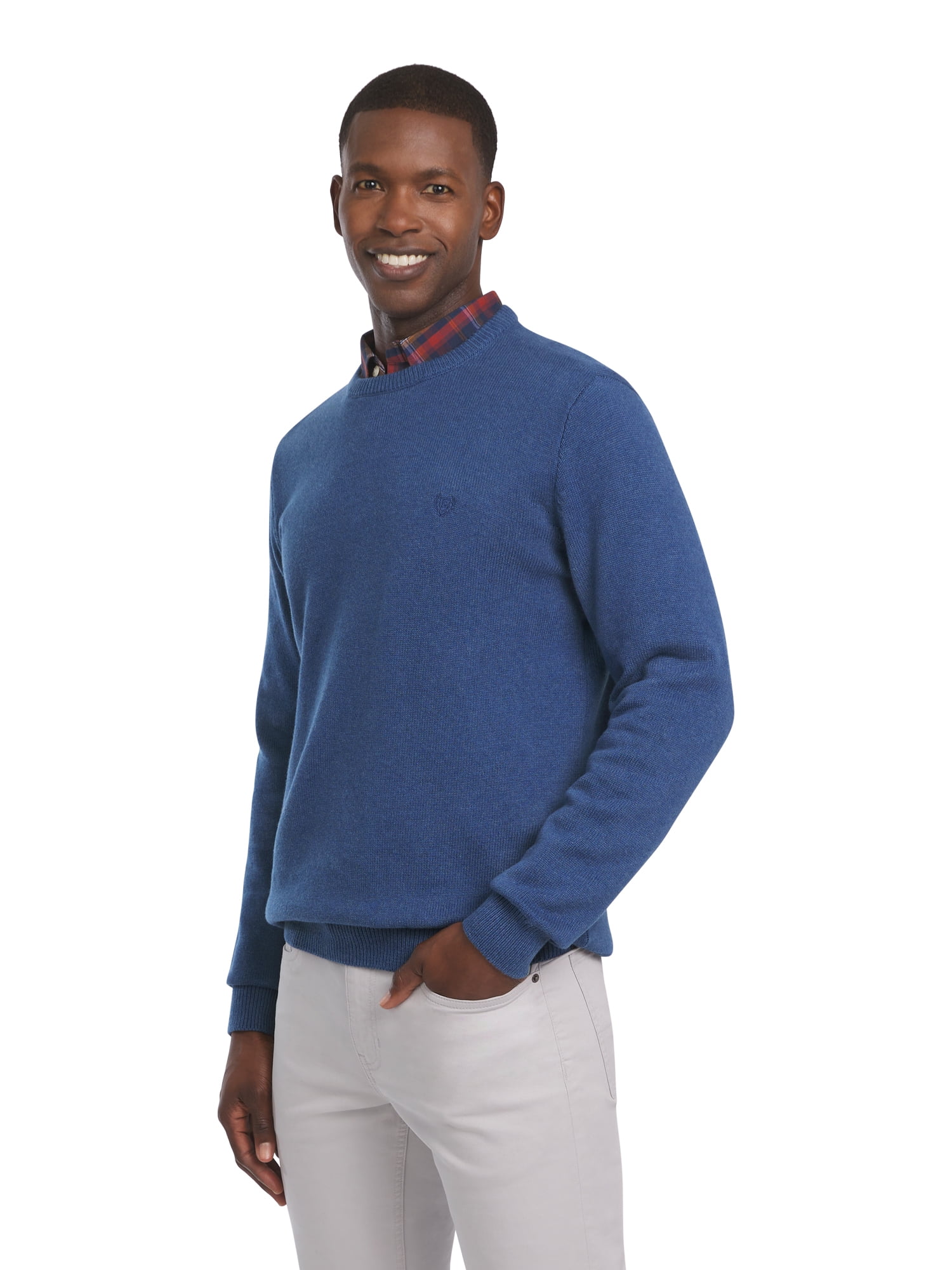 Chaps Men's & Big Men's Solid Cotton Crewneck Sweater, Sizes S-2XL